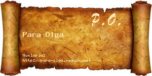 Para Olga névjegykártya